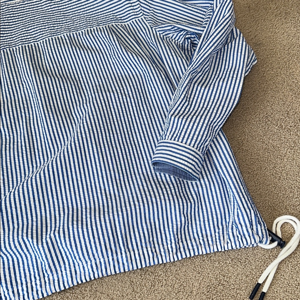 LLBean seersucker Pull Over Jacket - image 9